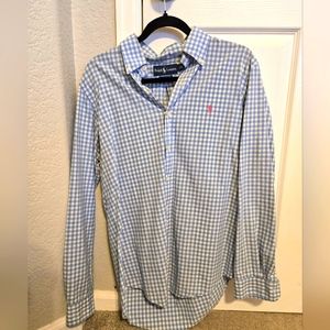 Ralph Lauren, Blue checkered, long sleeve, Button Up